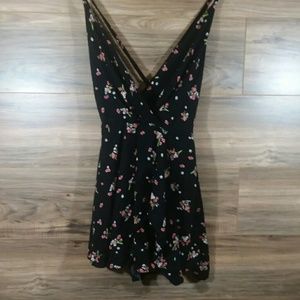Free People Tango at Night Black Floral Romper